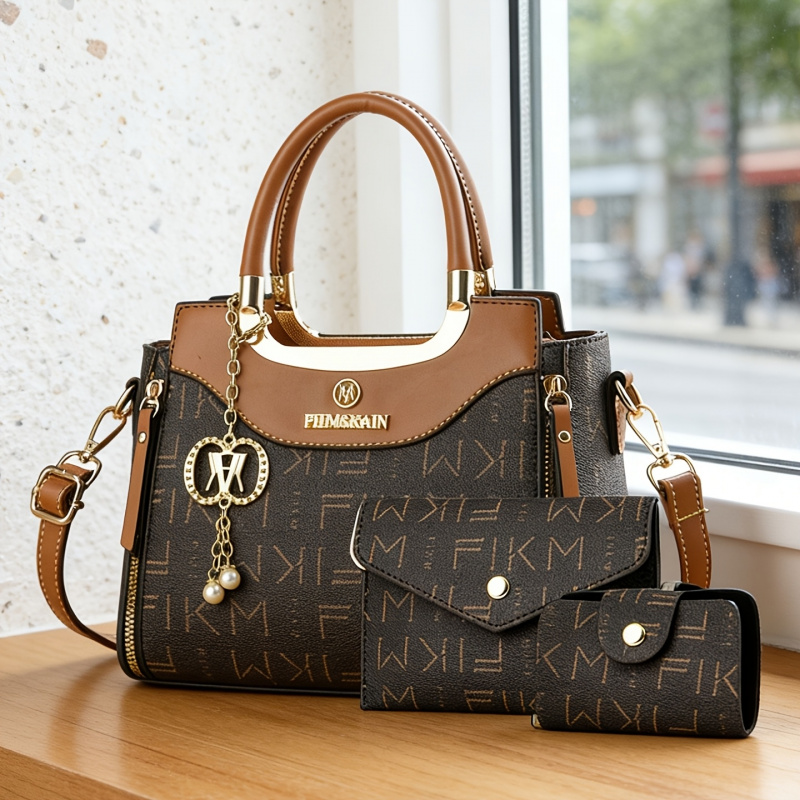 Luxury Bags For You - 3 parçalı hafif lüks baskılı harfli