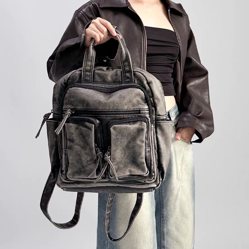 Luxury Bags Girls - Lüks Yumuşak Yıkanmış PU Deri Sırt