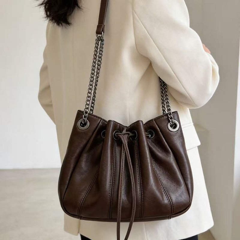 Luxury Quilted Bags - Moda İpli Kova Çanta Lüks Kapitone