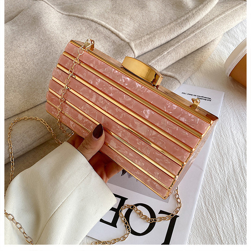 Luxury Bags Mini - Lüks Tasarımcı Akrilik Kare Çanta Zincir