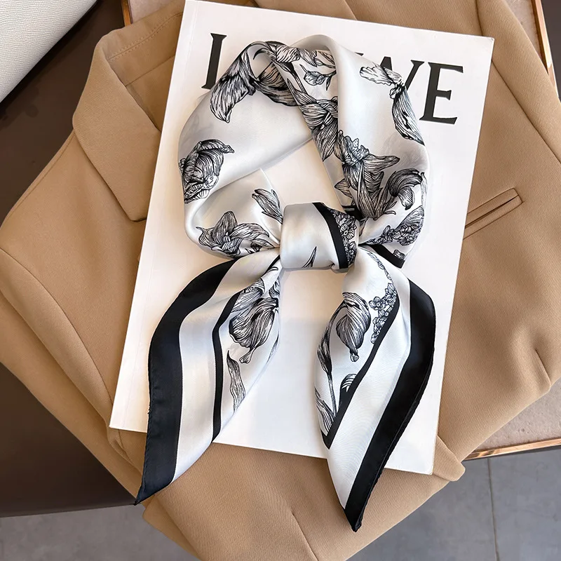 Discount Luxury Bags - 70*70cm lüks çiçek baskı ipek kare