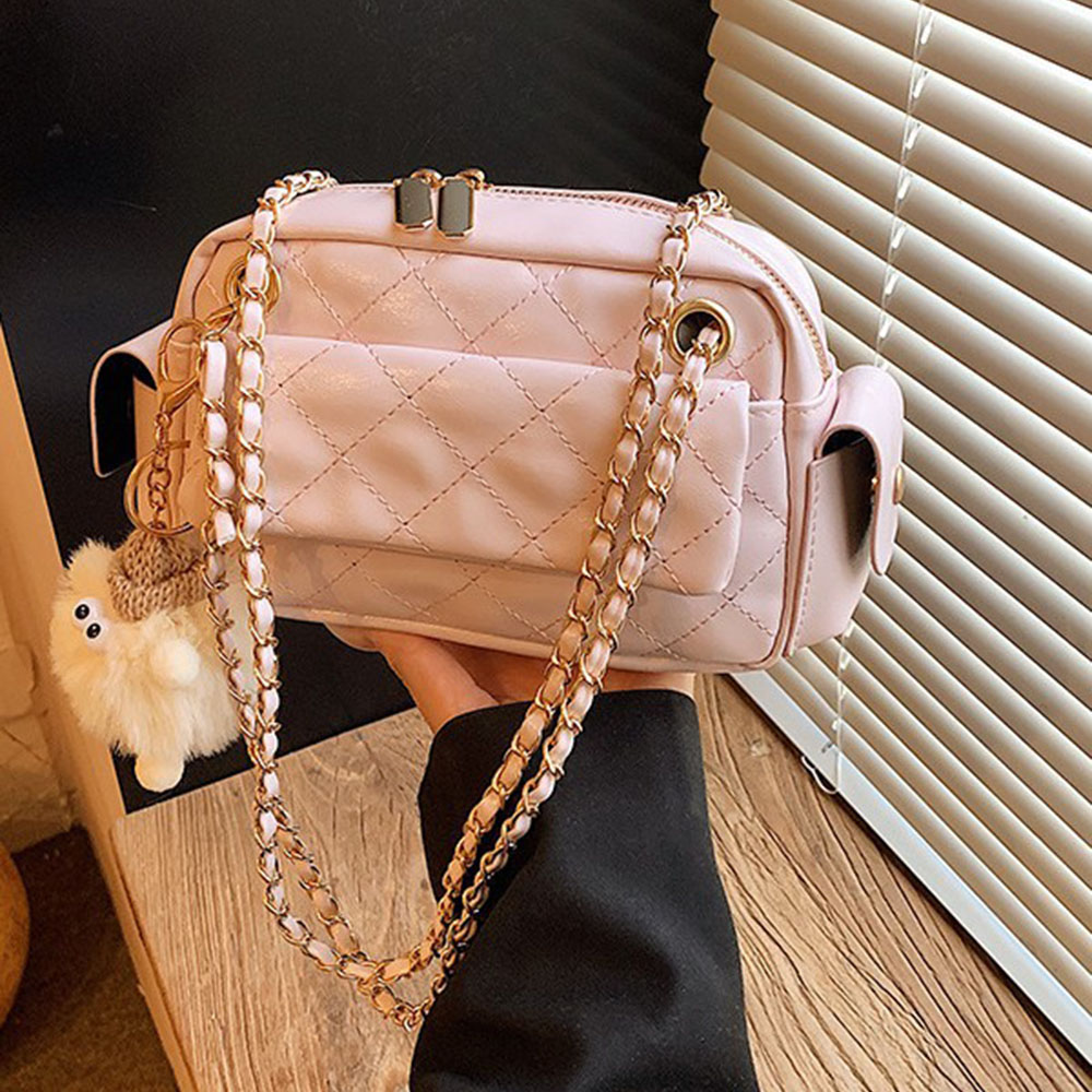 Luxury Quilted Bags - Kapitone Desenli Zincir Tasarımlı Çapraz Askılı