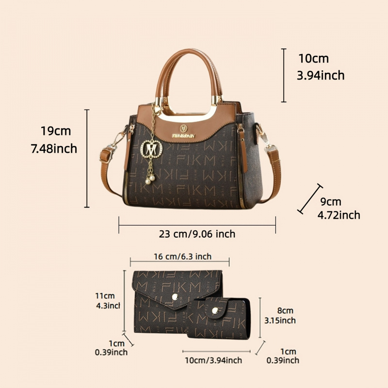 3 parçalı hafif lüks baskılı h - Luxury Bags For You incelemesi ve fiyatı