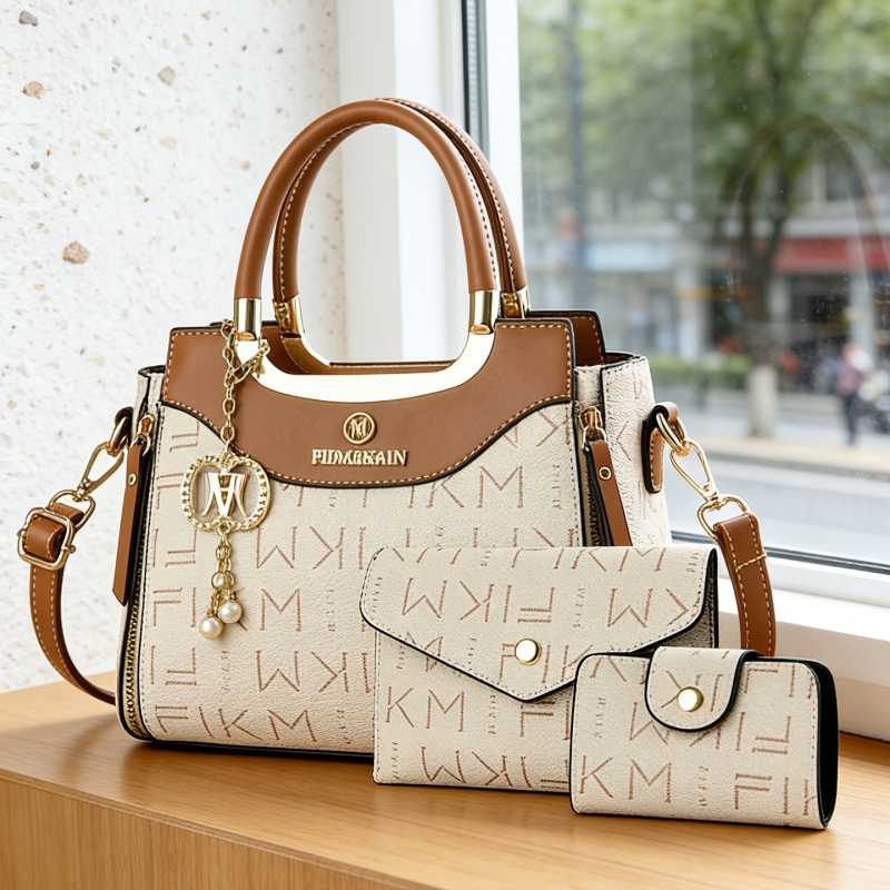 3 parçalı hafif lüks baskılı h - Luxury Bags For You incelemesi ve fiyatı