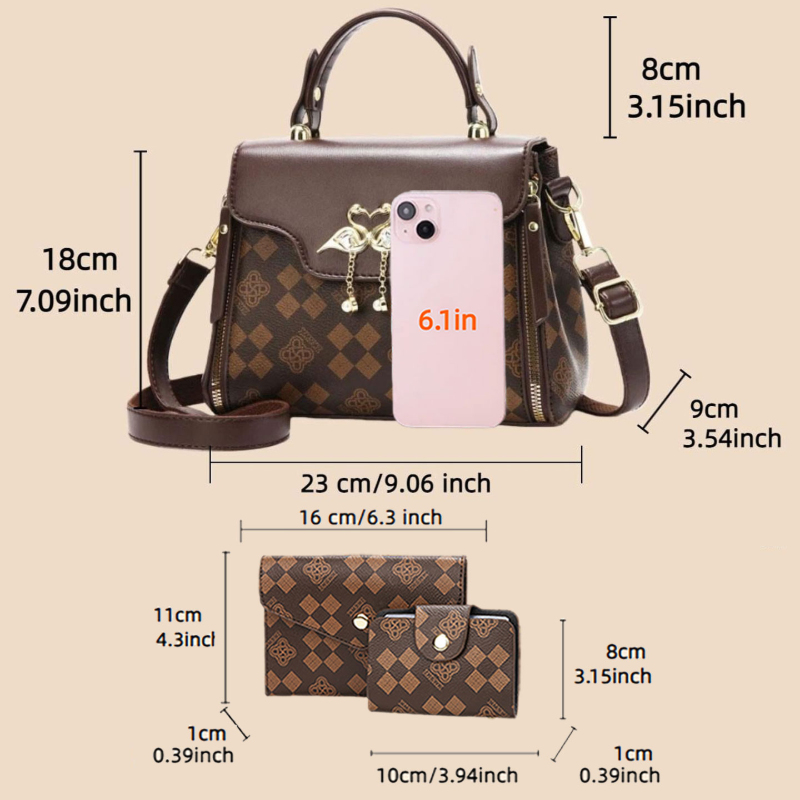 3 parçalı kadın çanta seti, ha - Luxury Bags For You incelemesi ve fiyatı